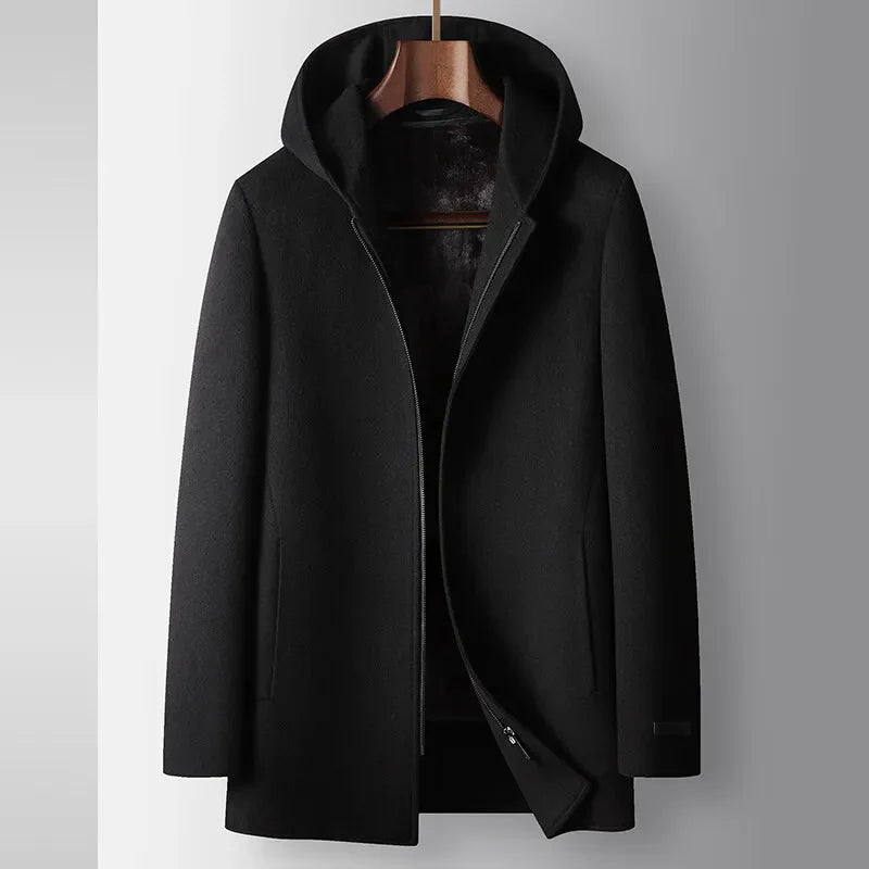 100% Woolen Hooded Coat - Lunavitae