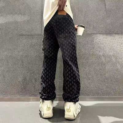 ORION JACQUARD DENIM JEANS - Lunavitae