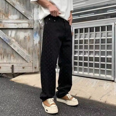 ORION JACQUARD DENIM JEANS - Lunavitae
