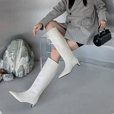 NINA | Ladies Genuine Leather Kitten Heel Boots