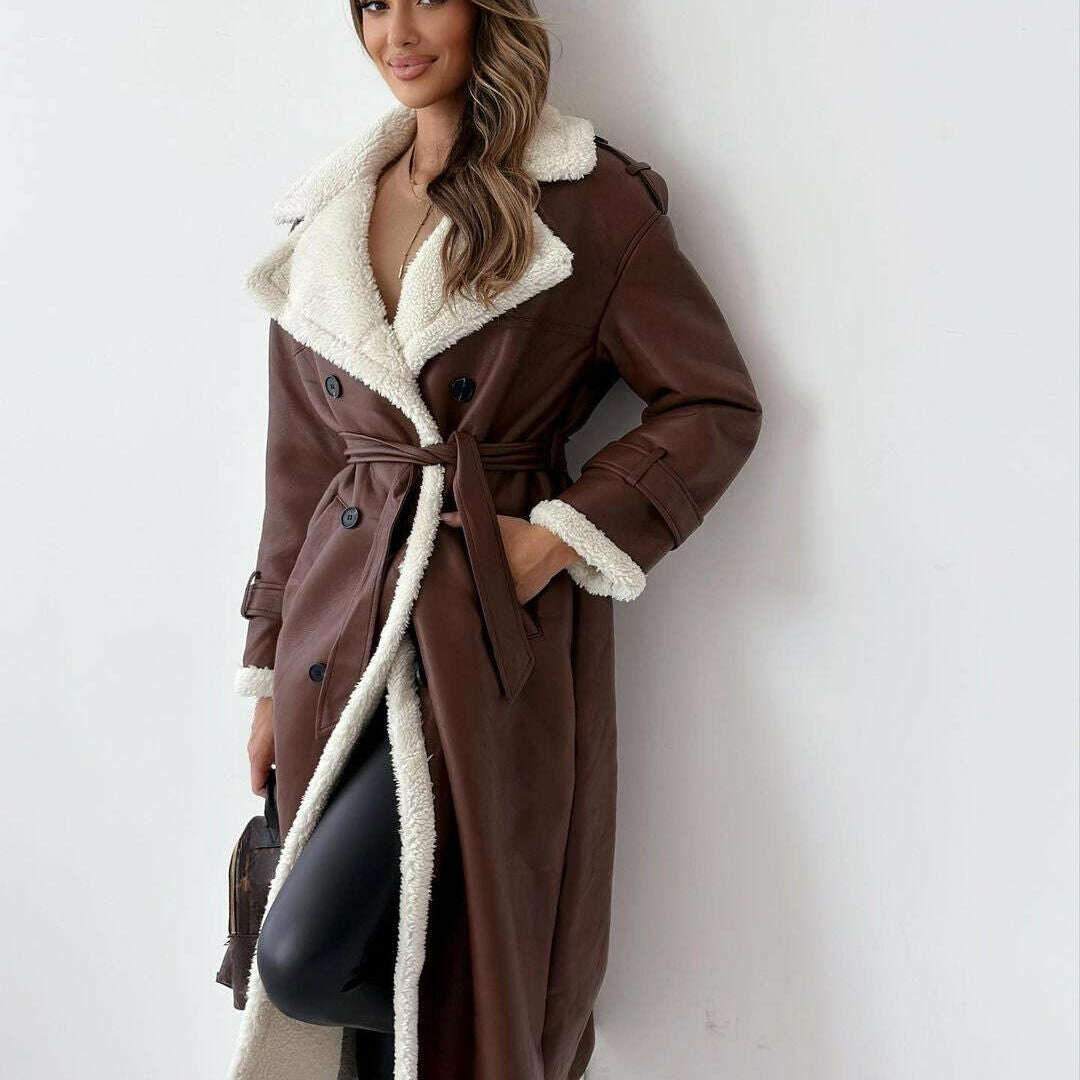 Monroe | Womens Luxury Teddy Coat Brown