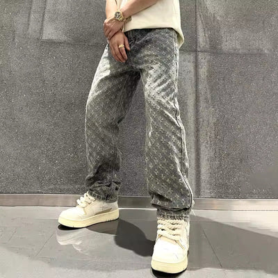 ORION JACQUARD DENIM JEANS - Lunavitae