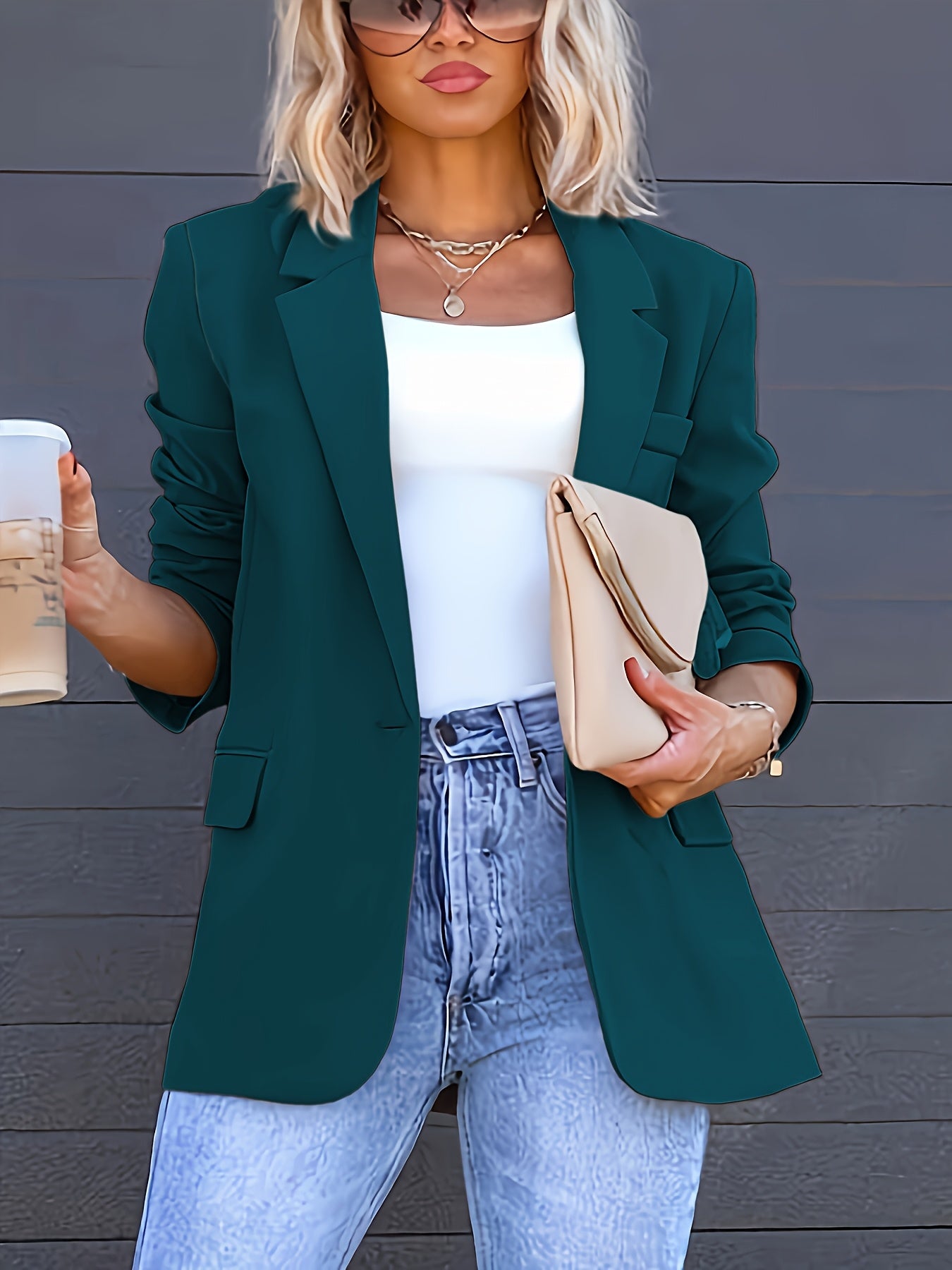 Single-Button Blazer – Tailored Fit, Long Sleeve - Lunavitae