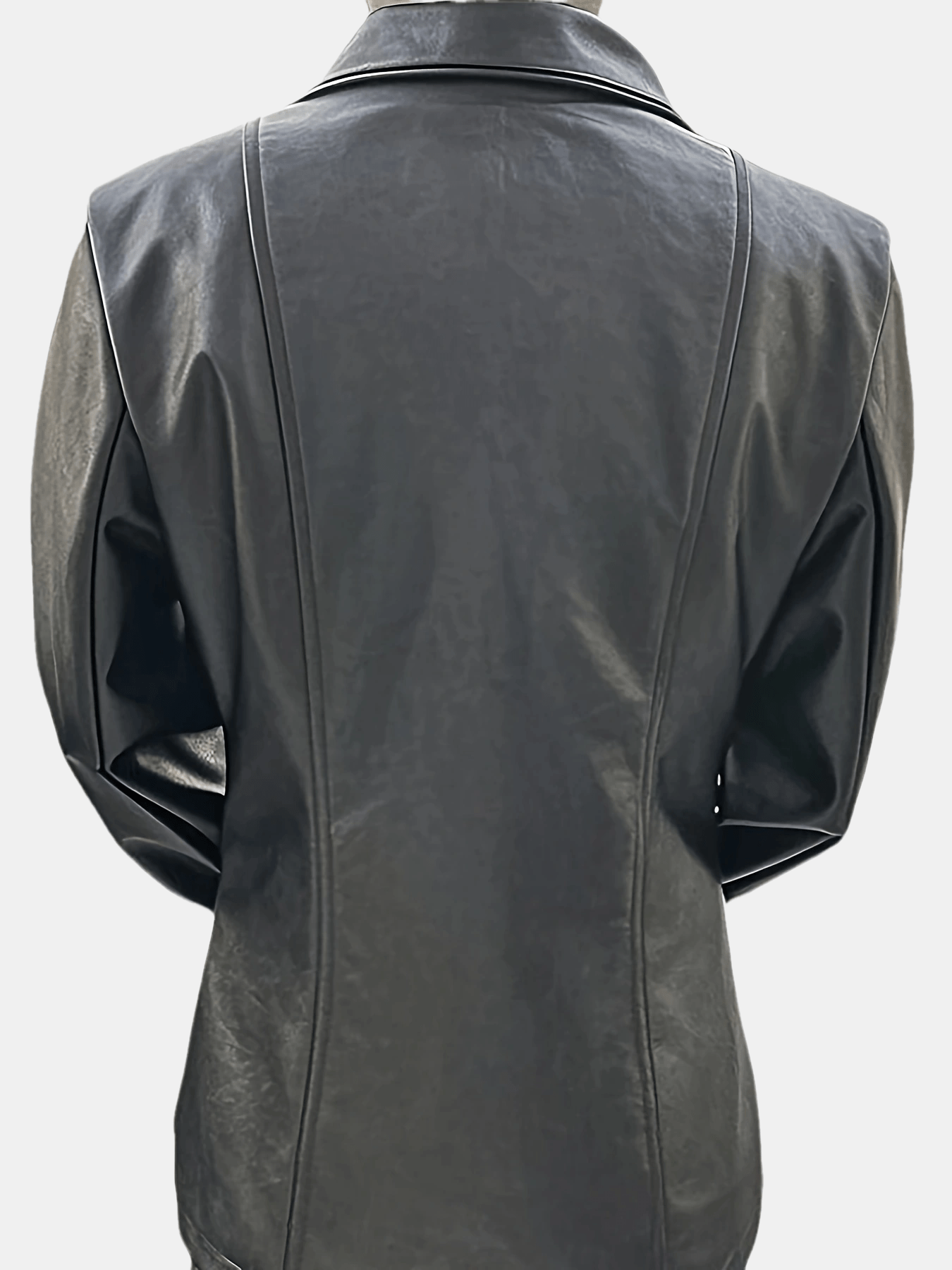 Black Faux Leather Jacket – Glossy Chic All-Season - Lunavitae