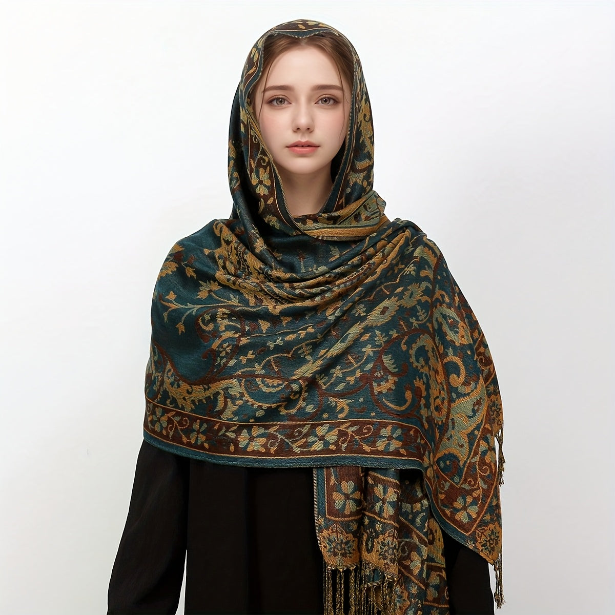 Reversible Paisley Pashmina Scarf – Elegant & All-Season - Lunavitae