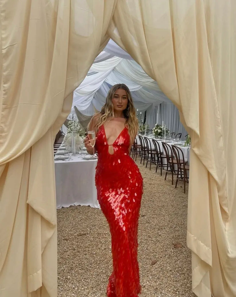 Kailani | Sequin Maxi Long Dress - Lunavitae