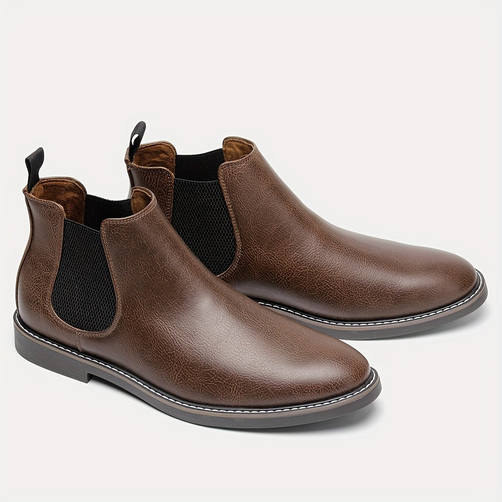Retro Ankle Boots – Two-Tone, Elastic Band, TPR Sole - Lunavitae