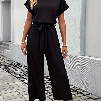 Summer Jumpsuit – Short Sleeve, Wide-Leg Fit - Lunavitae