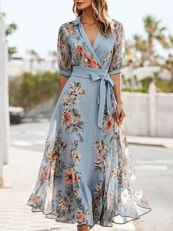 Nicola | V-Neck Midi Dress - Lunavitae