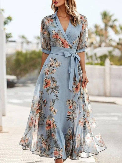 Nicola | V-Neck Midi Dress - Lunavitae