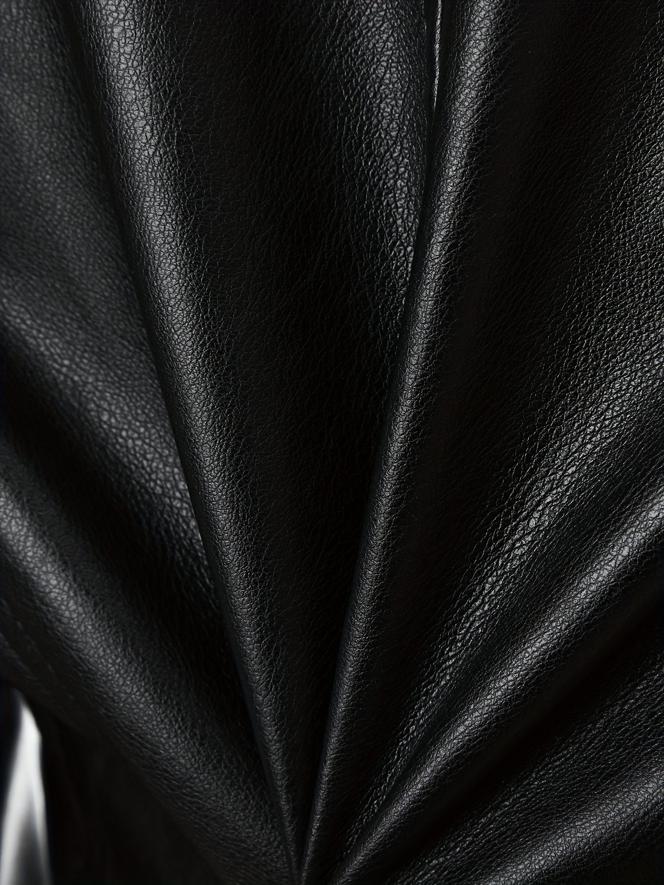 Slim-Fit Faux Leather Jacket – Mid-Length A-Line - Lunavitae