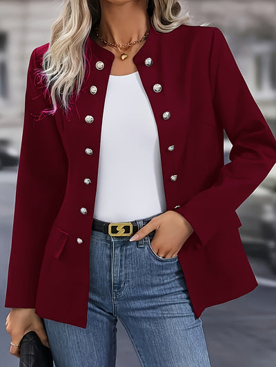 Double-Breasted Blazer – Long Sleeve, Chic Fit - Lunavitae