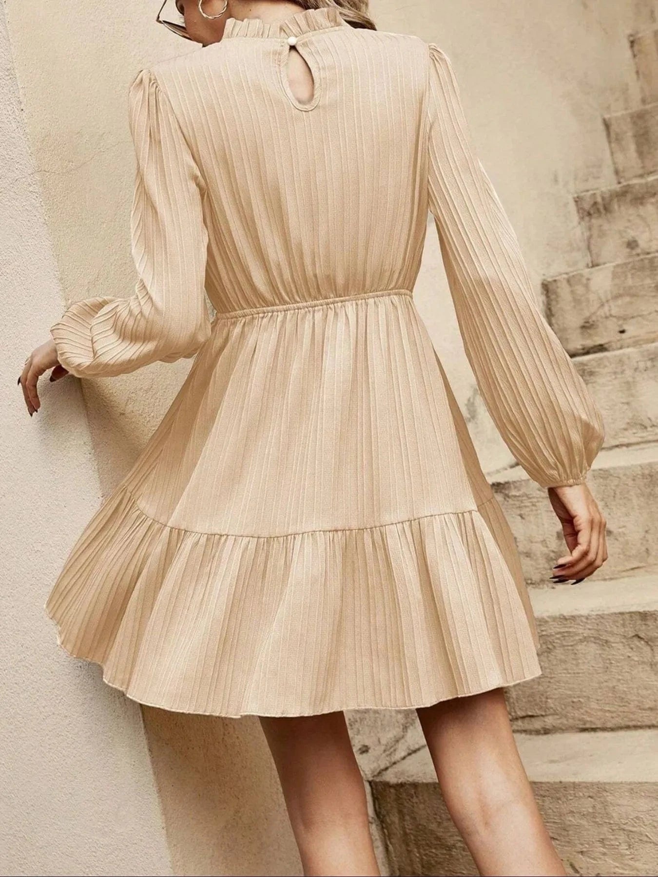 Tiered Long Sleeve Mini Dress