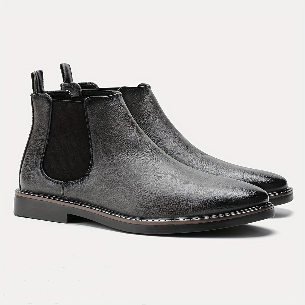 Retro Ankle Boots – Two-Tone, Elastic Band, TPR Sole - Lunavitae