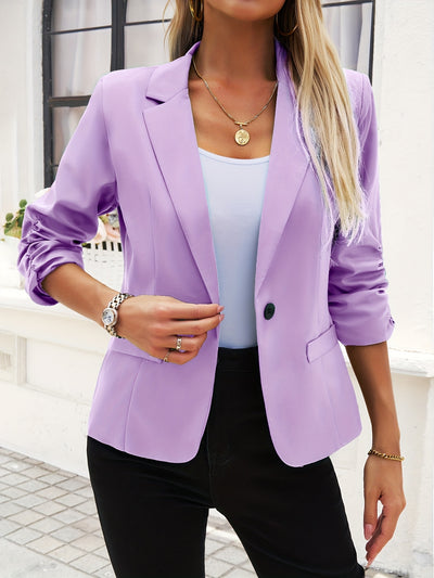 Casual Open Front Blazer – 3/4 Sleeve, X-Silhouette - Lunavitae