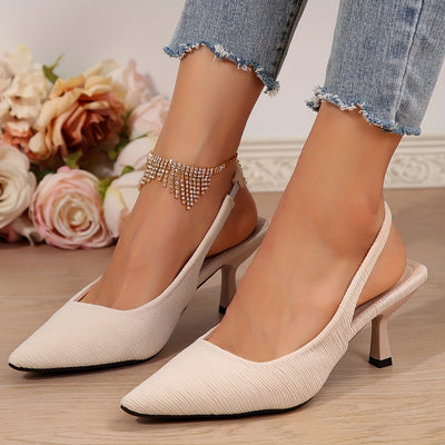 Pointed Toe Kitten Heels – Slip-On, Stylish Fit - Lunavitae