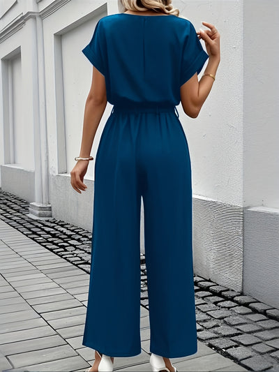 Summer Jumpsuit – Short Sleeve, Wide-Leg Fit - Lunavitae