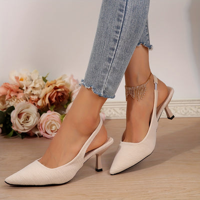 Pointed Toe Kitten Heels – Slip-On, Stylish Fit - Lunavitae