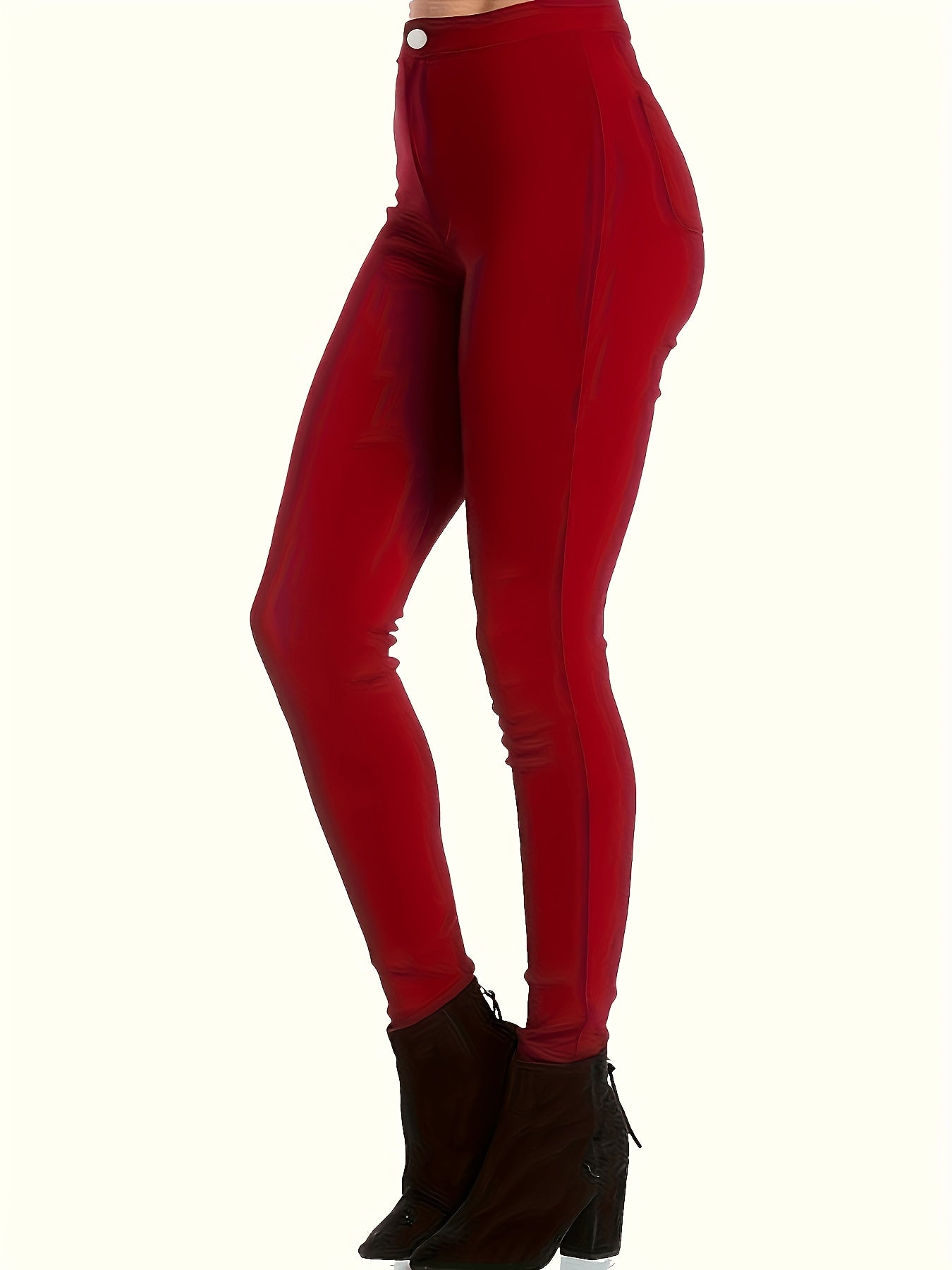 Women’s Stretch Skinny Jeans – Button Detail, Fall/Winter - Lunavitae