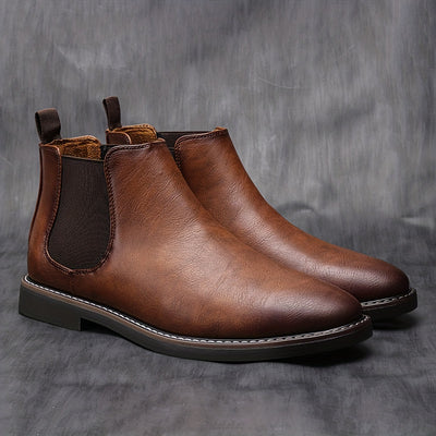 Retro Ankle Boots – Two-Tone, Elastic Band, TPR Sole - Lunavitae