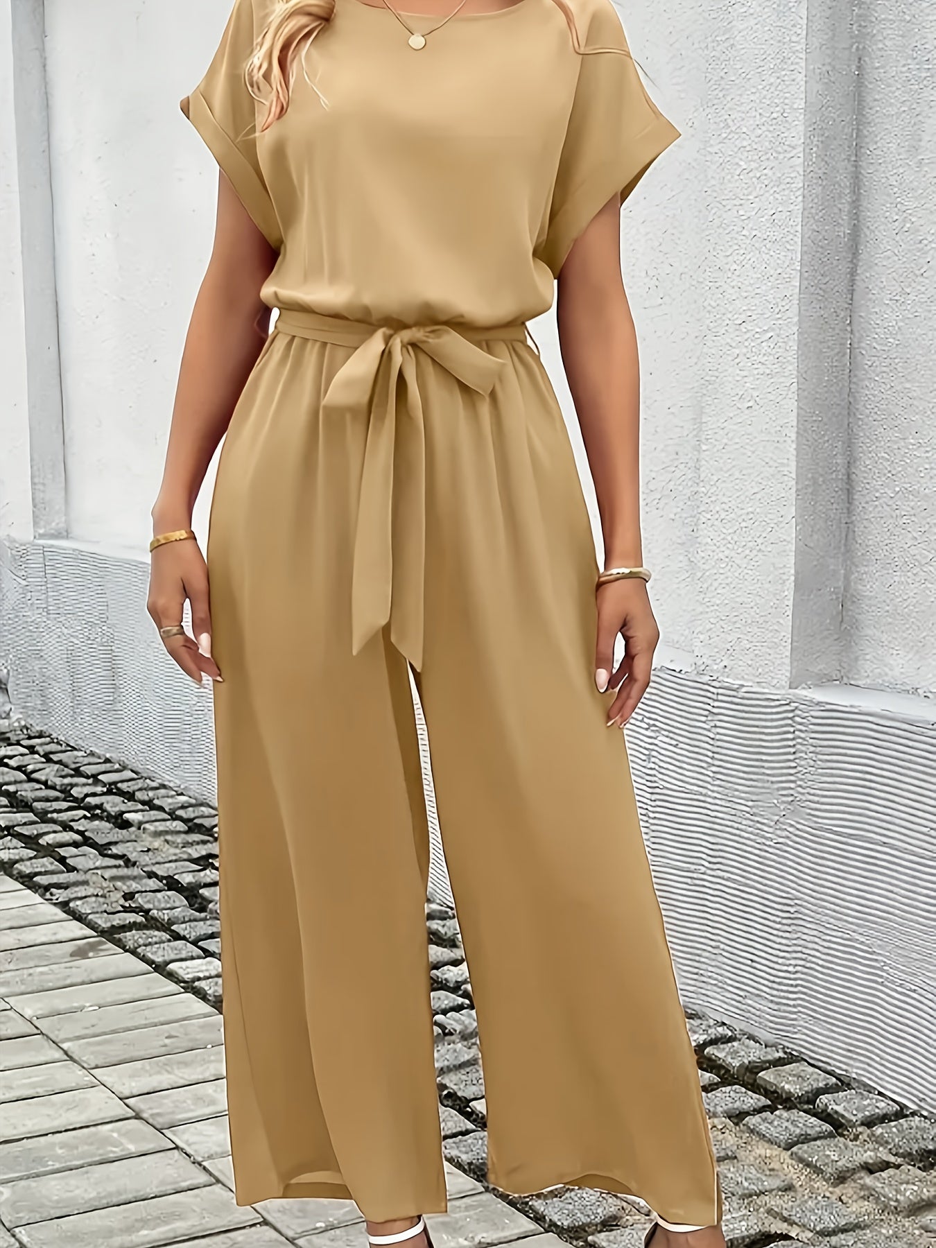 Summer Jumpsuit – Short Sleeve, Wide-Leg Fit - Lunavitae