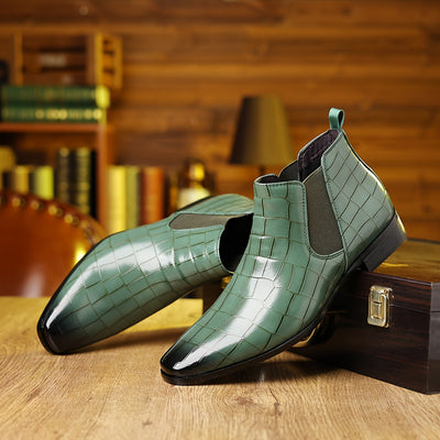 Men’s Square-Toe Chelsea Boots – Anti-Skid Office Style - Lunavitae