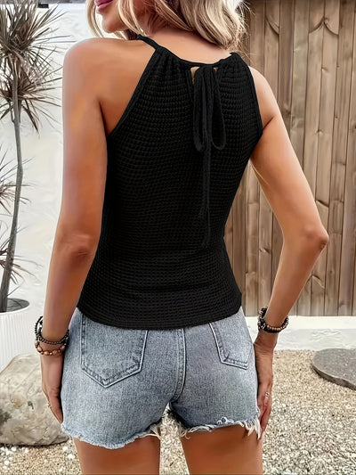 Back-Tie Tank Top – Semi-Sheer, Adjustable Straps - Lunavitae