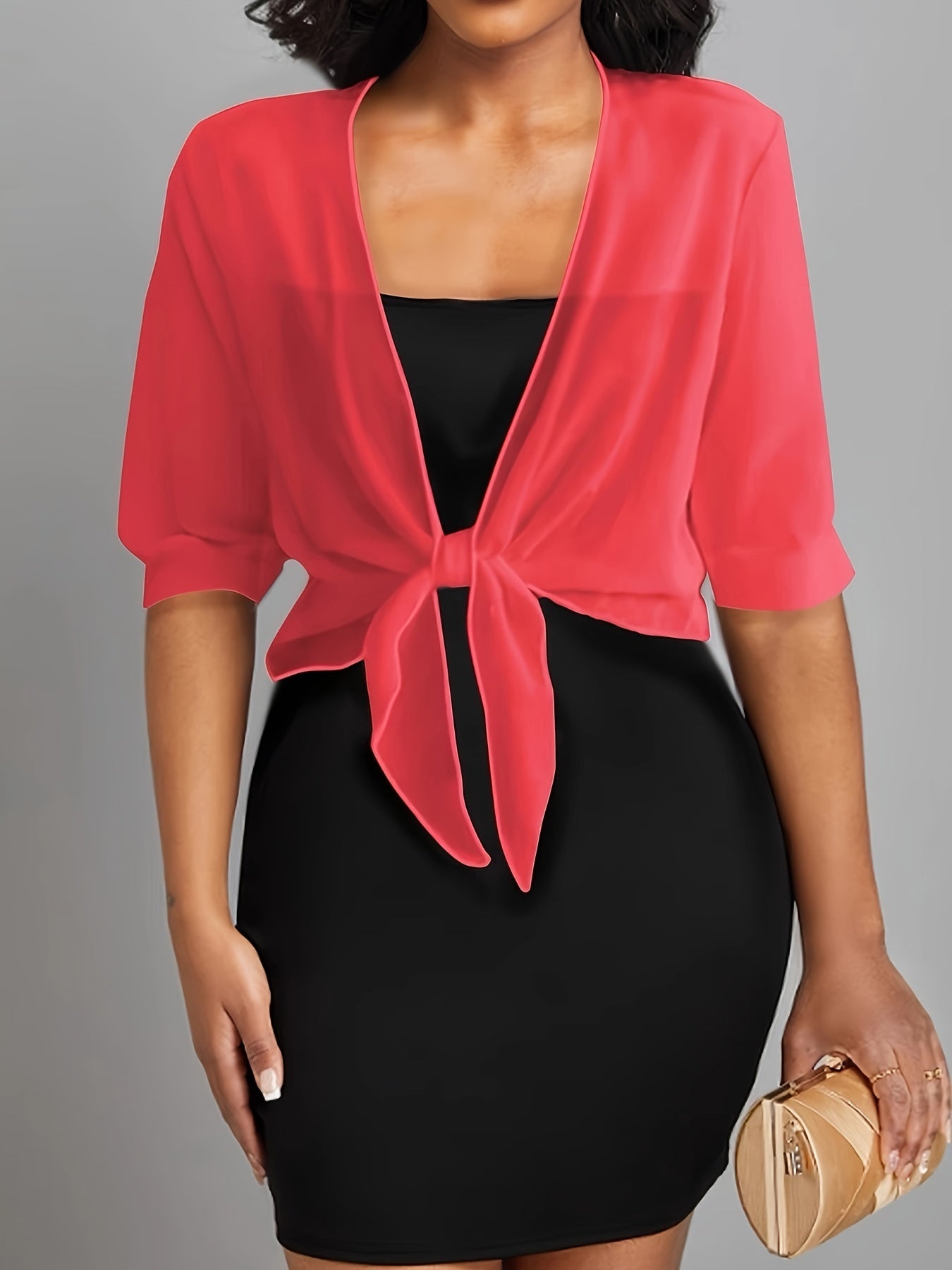 Sheer Tie-Front Shawl – Lightweight & Elegant Wrap - Lunavitae
