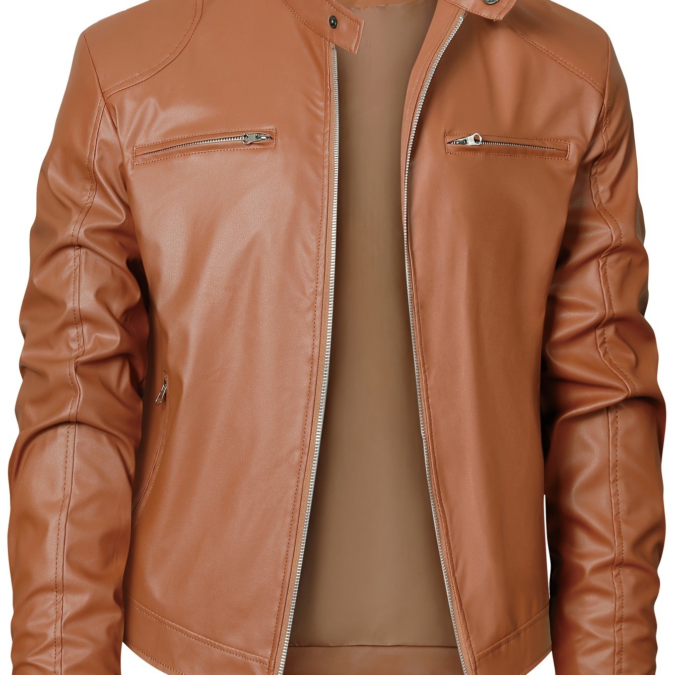 Men’s Stand Collar Windproof Motorcycle Jacket - Lunavitae