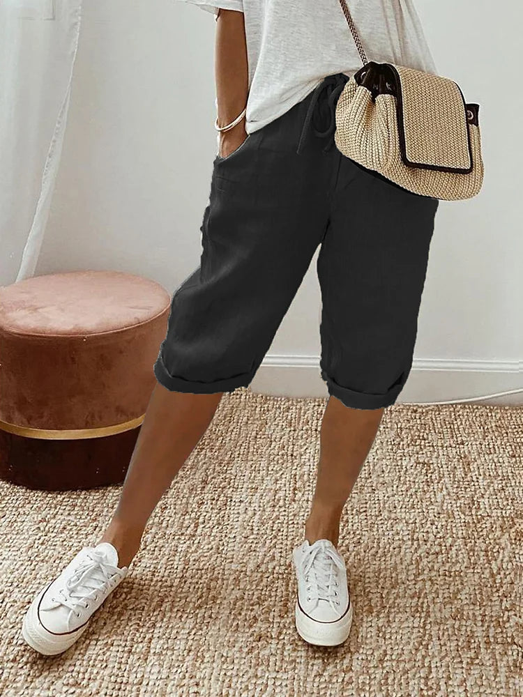 Mae – Light Cotton-Linen Shorts - Lunavitae