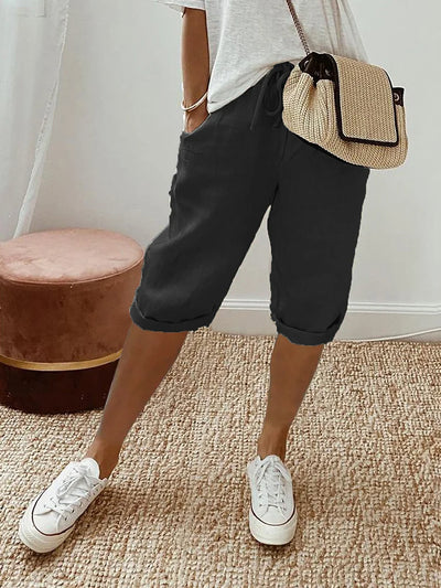 Mae – Light Cotton-Linen Shorts - Lunavitae
