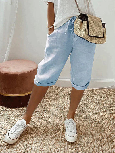 Mae – Light Cotton-Linen Shorts - Lunavitae