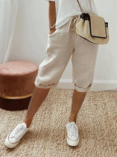 Mae – Light Cotton-Linen Shorts - Lunavitae