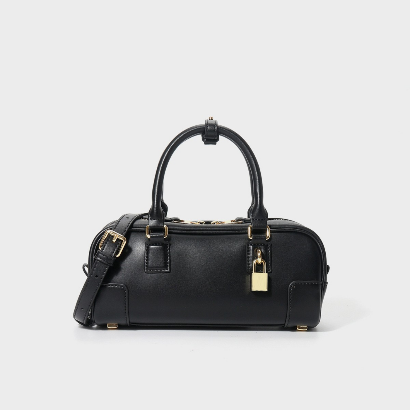 Compact Soft-Grain Leather Top Handle Bag