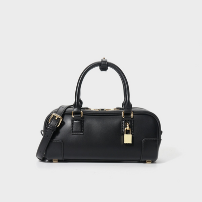 Compact Soft-Grain Leather Top Handle Bag
