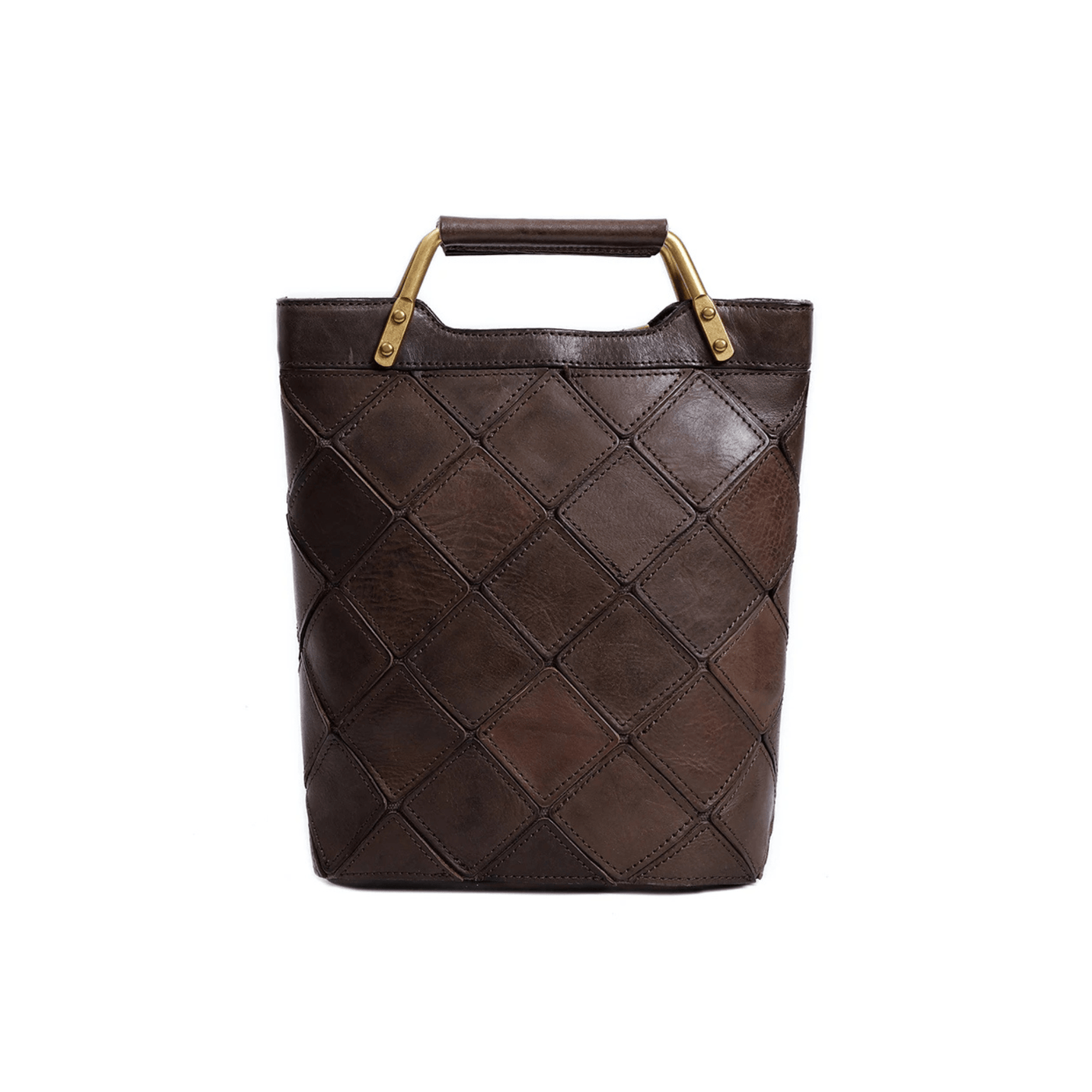 Retro Plaid Leather Shoulder Handbag
