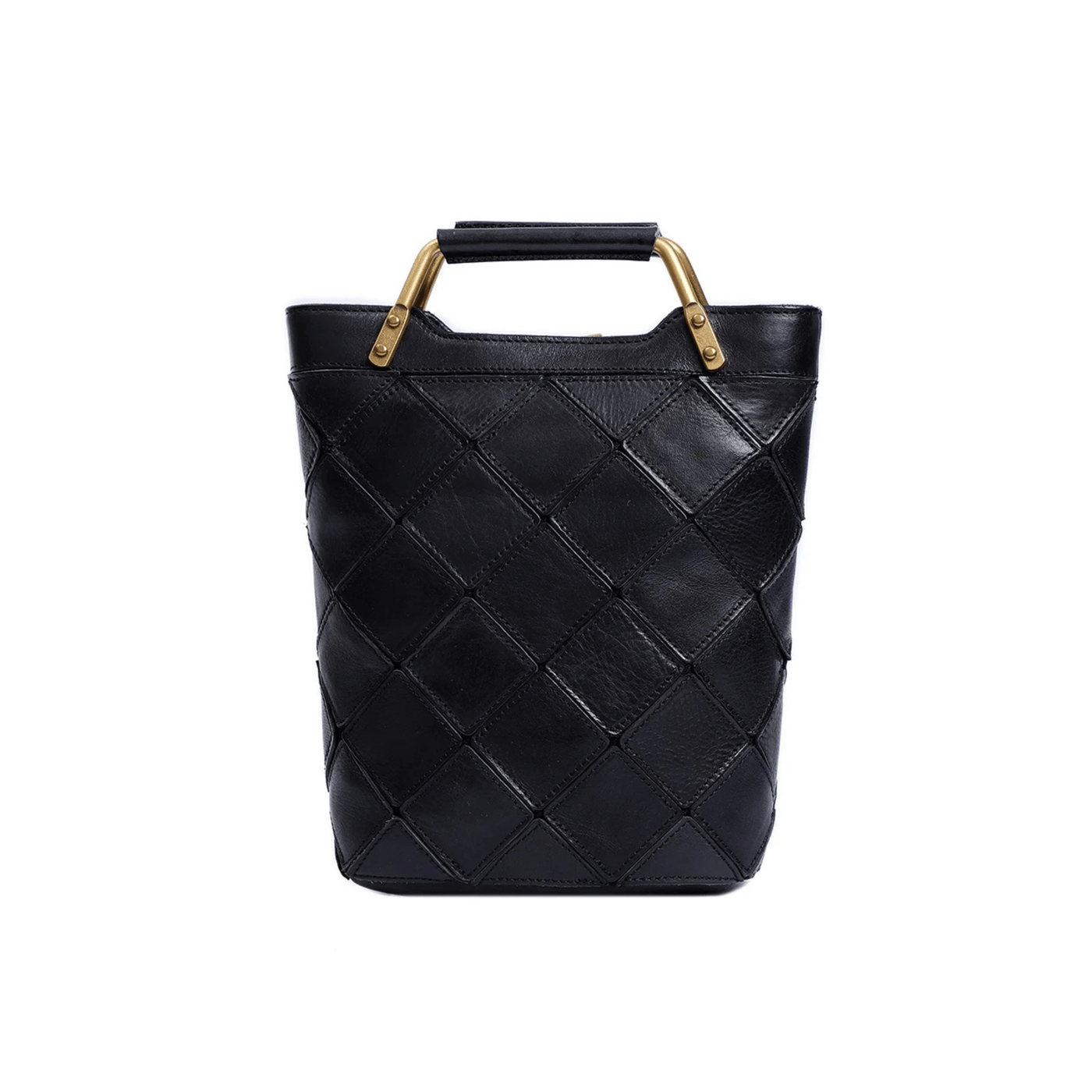 Retro Plaid Leather Shoulder Handbag