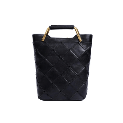 Retro Plaid Leather Shoulder Handbag