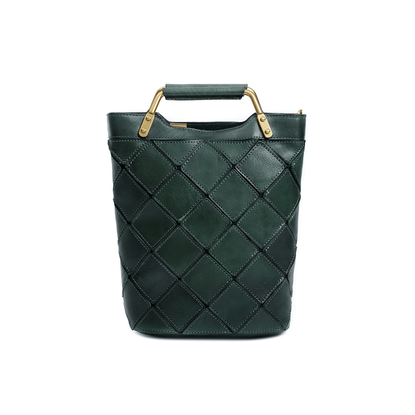 Retro Plaid Leather Shoulder Handbag