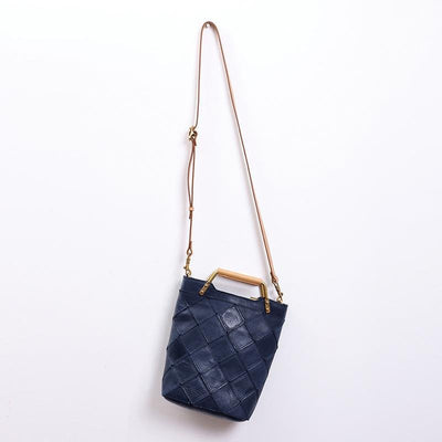Retro Plaid Leather Shoulder Handbag