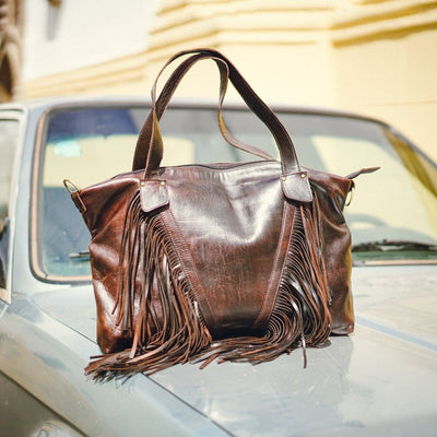 "Akira" fringe Cowhide Leather Bag